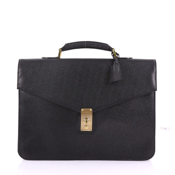 Vintage Lock Briefcase Caviar Large