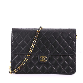 Chanel Vintage Clutch with Chain Quilted Leather Medium 3745231