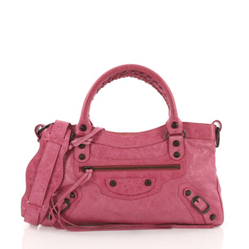 Balenciaga First Classic Studs Handbag Leather Pink 3745239