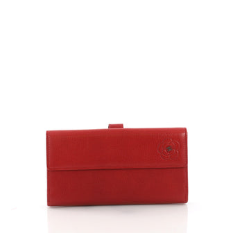 Chanel Camellia Flap Wallet Leather Long 3745264