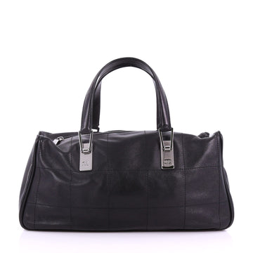 Chanel Square Stitch CC Boston Bag Quilted Leather Large 3745269