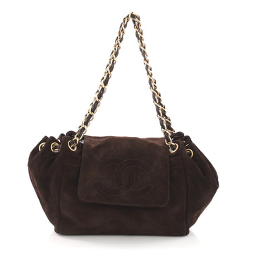 Accordion Flap Bag Suede Large