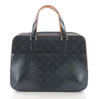 Louis Vuitton Mat Malden Handbag Monogram Vernis Blue 374529