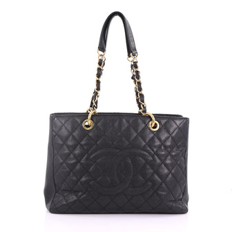 Chanel Grand Shopping Tote Quilted Caviar Black 374582