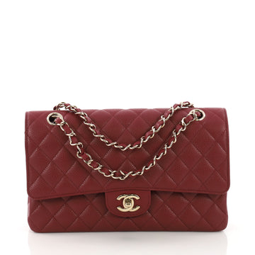 Chanel Classic Double Flap Bag Quilted Caviar Medium Red 374661