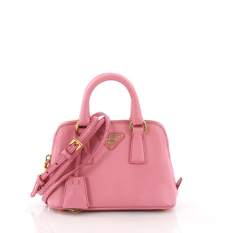 Prada Promenade Handbag Saffiano Leather Mini Pink 3746922