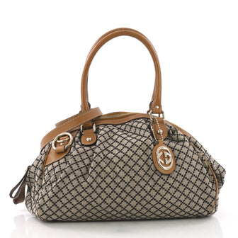 Gucci Sukey Boston Bag Diamante Canvas Neutral 3746924