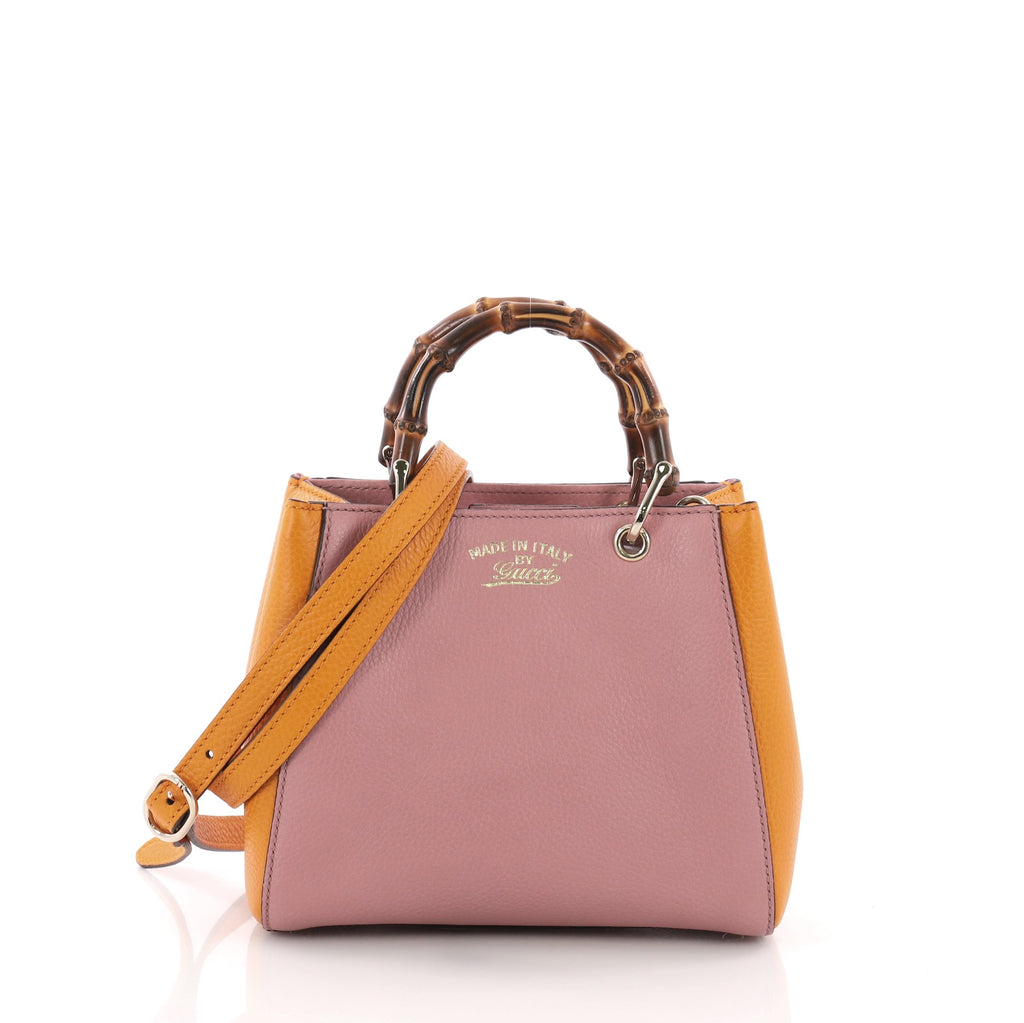 Gucci Bamboo Shopper Tote Leather Mini Pink 3746941 - Main Image