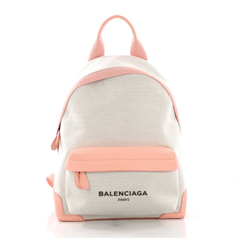 Balenciaga Navy Backpack Canvas Medium Pink 3746948