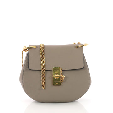  Chloe Drew Crossbody Bag Leather Small Gray 374721