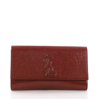 Saint Laurent Belle de Jour Clutch Leather Large Orange 374741