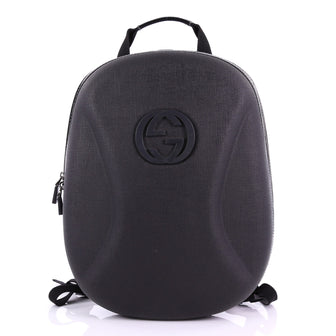 Gucci GG Hardshell Backpack Coated Canvas Medium Black 374744