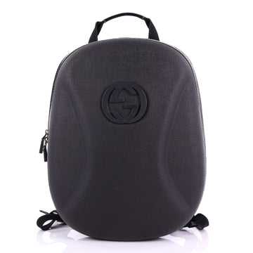 Gucci GG Hardshell Backpack Coated Canvas Medium Black 374744
