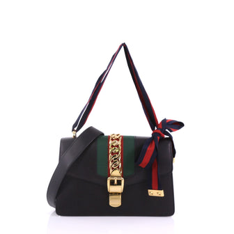 Gucci Sylvie Shoulder Bag Leather Small Black 3747820