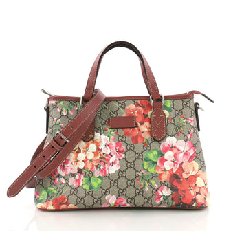 Gucci Convertible Tote Blooms Print GG Coated Canvas Small Brown 3747823