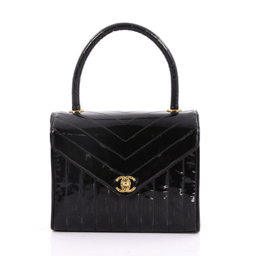 Chanel Vintage Envelope Flap Bag Chevron Patent Small 3748028