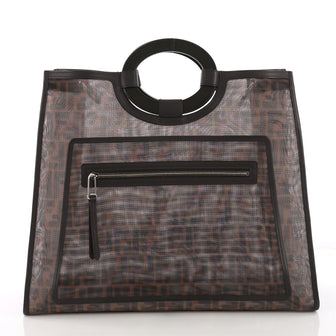 Fendi Runaway Tote Zucca Mesh Large - Designer Handbag 3748034