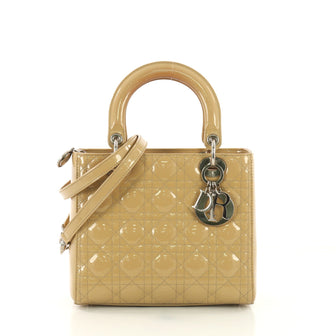 Christian Dior Lady Dior Handbag Cannage Quilt Patent Medium  374838