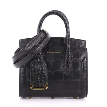 Alexander McQueen Heroine Tote Crocodile Embossed Leather Mini  374841