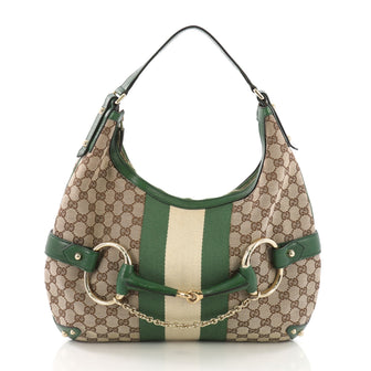 Gucci Horsebit Web Hobo GG Canvas Large Brown 375072