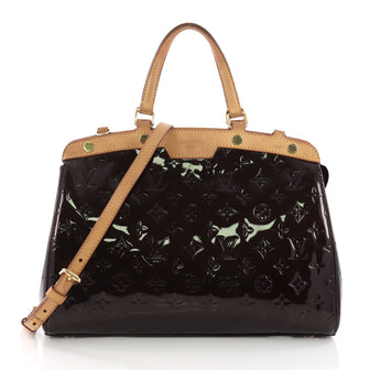 Louis Vuitton Brea Handbag Monogram Vernis MM Purple 375141