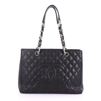 Chanel Grand Shopping Tote Quilted Caviar Black 375146