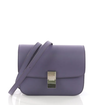 Celine Classic Box Bag Smooth Leather Medium Purple 375711
