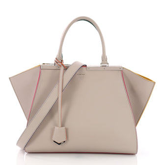 Fendi Petite 3Jours Handbag Leather - Designer Handbag Gray 3757314