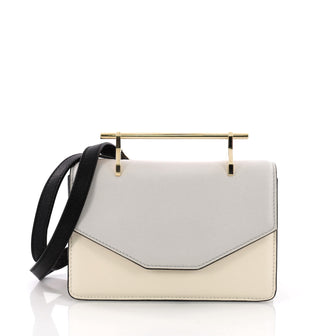 M2Malletier Indre Shoulder Bag Leather Small White 375842