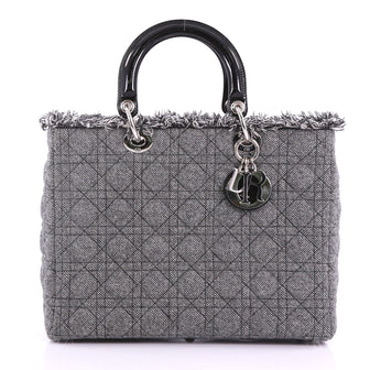 Christian Dior Lady Dior Handbag Cannage Quilt Tweed 3760514