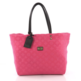 Louis Vuitton Scuba Tote Monogram Embossed Neoprene MM Pink 376052
