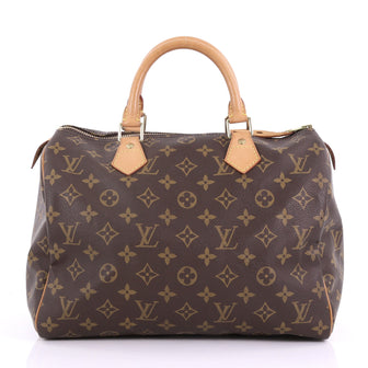 Louis Vuitton Speedy Handbag Monogram Canvas 30 Brown 3760916