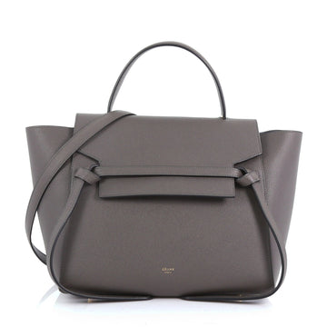 Celine Belt Bag Grainy Leather Mini - Designer Handbag Gray 376096