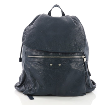 Balenciaga Classic Traveler S Backpack Leather Blue 376097