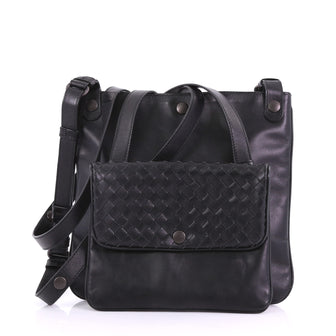 Bottega Veneta Front Pocket Messenger Bag Leather with 376099
