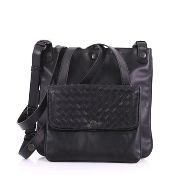 Bottega Veneta Front Pocket Messenger Bag Leather with 376099