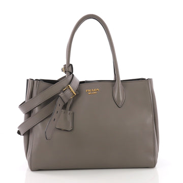 Prada Soft Bibliotheque Handbag City Calfskin Medium Gray 3761010