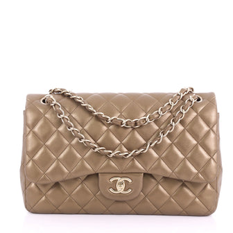 Chanel Classic Double Flap Bag Quilted Lambskin Jumbo 376152