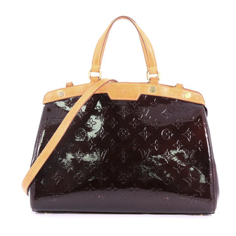 Louis Vuitton Brea Handbag Monogram Vernis MM Purple 376221