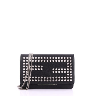 Wallet on Chain Studded Leather
