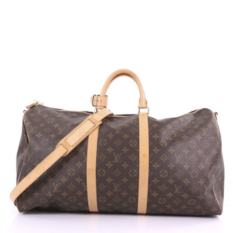 Louis Vuitton Keepall Bandouliere Bag Monogram Canvas 55 Brown 376302