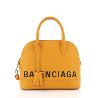 Balenciaga Ville Logo Bag Leather Small Yellow 3763301