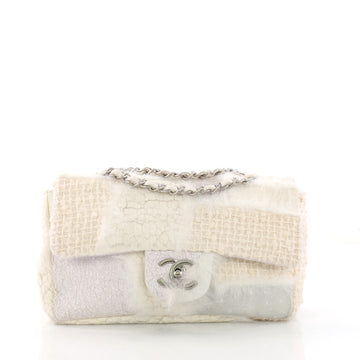 Chanel Flap Bag Mixed Media Patchwork Small White 376652