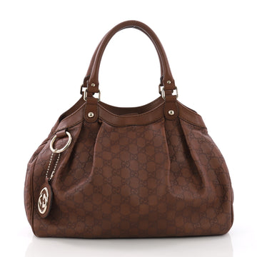 Gucci Sukey Tote Guccissima Leather Medium Brown 376722