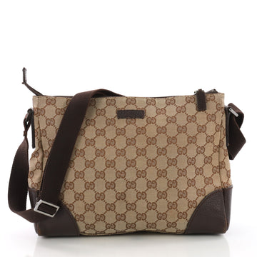 Gucci Zip Top Messenger GG Canvas Medium Brown 376723