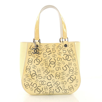 Chanel CC No.5 Shopping Tote Perforated Patent Medium 3767303