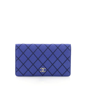 Chanel Fancy CC Yen Wallet Quilted Calfskin Long Purple 376761