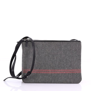 Celine Trio Crossbody Bag Tweed Large Black 376791