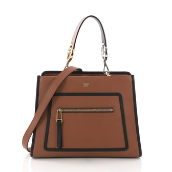 Fendi Runaway Handbag Leather Small Brown 3769012