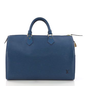 Louis Vuitton Speedy Handbag Epi Leather 40 Blue 3769014